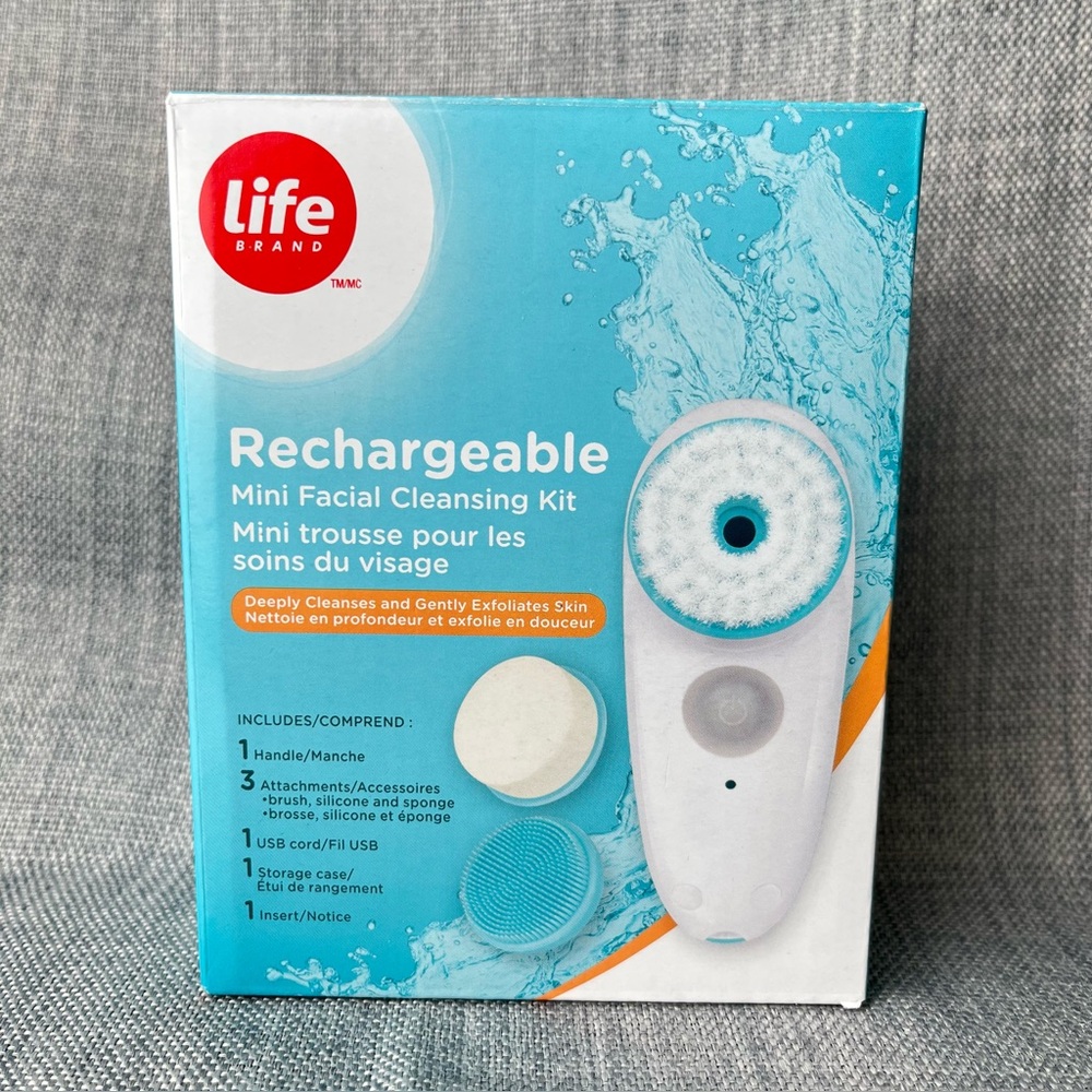 Life Brand Rechargeable Mini Facial Cleansing Tool Kit Unisex All Skin Types